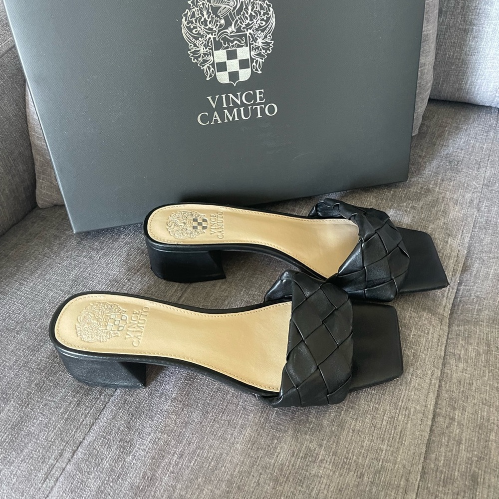 Vince Camuto Black Woven Heeled Sandals size 8.5 - Picture 8 of 9